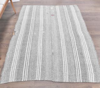 Vintage Kilim Striped Handmade Area Rug - Thumbnail