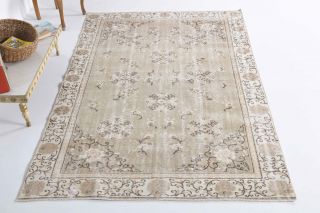 5x8 Handmade Vintage Area Rug - Thumbnail