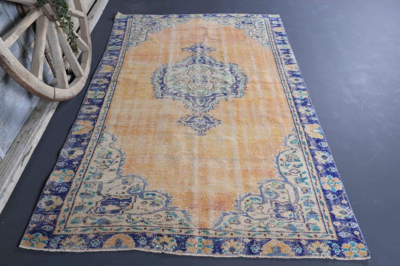 5x8 Handmade Vintage Anatolian Area Rug