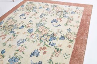 5x8 Handmade Vintage Large Area Rug - Thumbnail