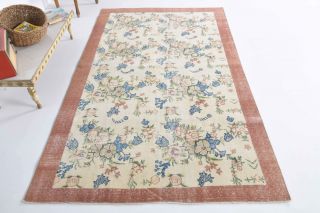 5x8 Handmade Vintage Large Area Rug - Thumbnail