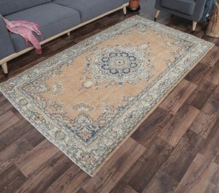 5x8 Vintage Handmade Oriental Area Rug - Thumbnail