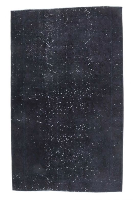 5x8 Vintage Handmade Overdyed Black Area Rug