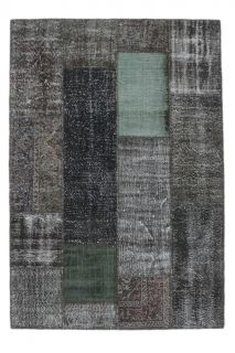 5x8 Vintage Handmade Overdyed Black Rug - Thumbnail