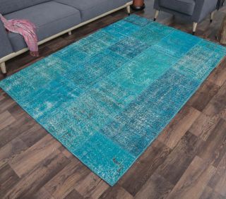 5x8 Vintage Handmade Pastel Area Rug - Thumbnail