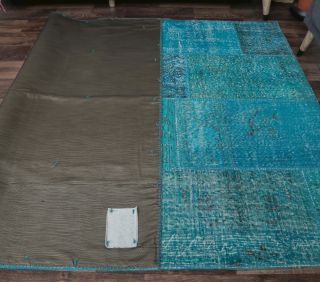 5x8 Vintage Handmade Pastel Area Rug - Thumbnail