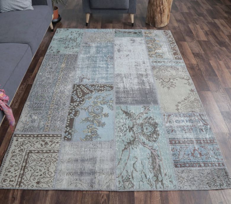 5x8 Vintage Handmade Patchwork Area Rug