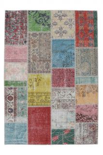 5x8 Vintage Kids Room Colorful Patchwork Area Rug - Thumbnail