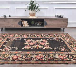 5x8 Vintage Kilim Karabakh Rug - Thumbnail