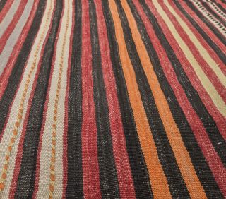 5x8 Vintage Kilim Striped Flatweave Area Rug - Thumbnail