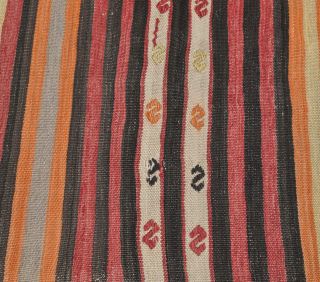 5x8 Vintage Kilim Striped Flatweave Area Rug - Thumbnail