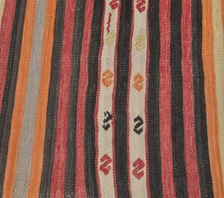 5x8 Vintage Kilim Striped Flatweave Area Rug - Thumbnail