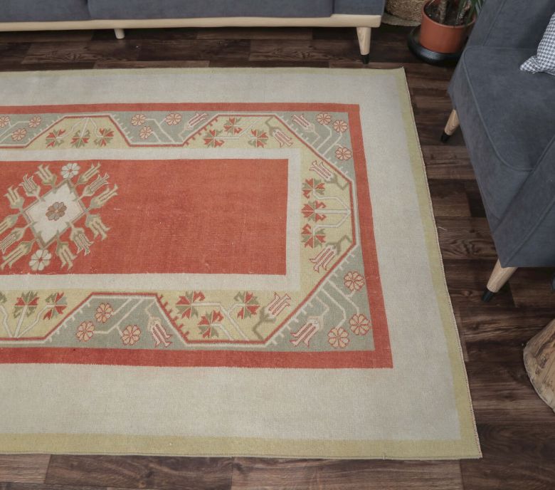 5x8 Vintage Milas Turkish Handmade Area Rug