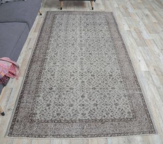 5x8 Vintage Oversized Handmade Isparta Area Rug - Thumbnail