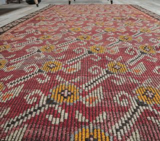 5x8 Vintage Oversized Handwoven Kilim Flatweave Rug - Thumbnail