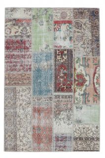 5x8 Vintage Patchwork Turkish Area Rug - Thumbnail