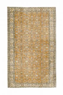 5x9 Handmade Vintage Floral Area Rug - Thumbnail