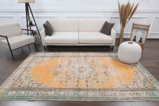 5x9 Handmade Vintage Area Rug - Thumbnail