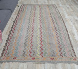 5x9 Vintage Adana Kilim Area Rug - Thumbnail