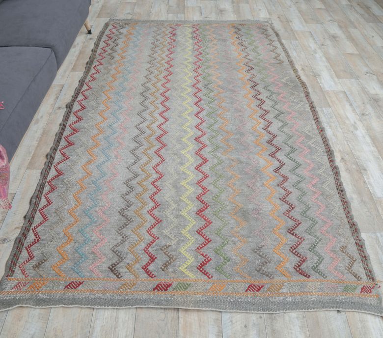 5x9 Vintage Adana Kilim Area Rug