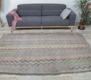 5x9 Vintage Adana Kilim Area Rug - Thumbnail