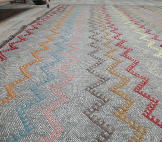 5x9 Vintage Adana Kilim Area Rug - Thumbnail