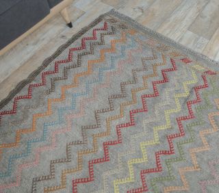 5x9 Vintage Adana Kilim Area Rug - Thumbnail