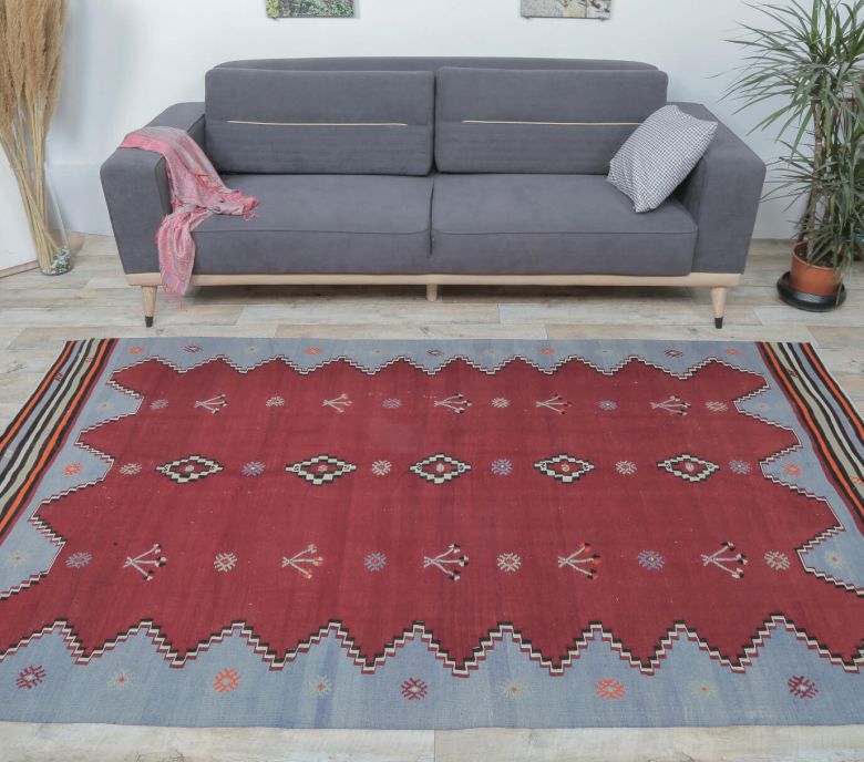 5x9 Vintage Balikesir Kilim Handmade Rug