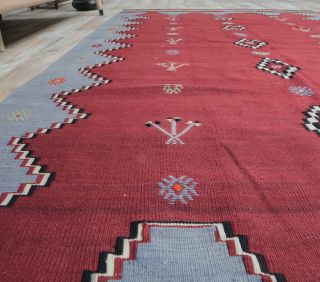 5x9 Vintage Balikesir Kilim Handmade Rug - Thumbnail