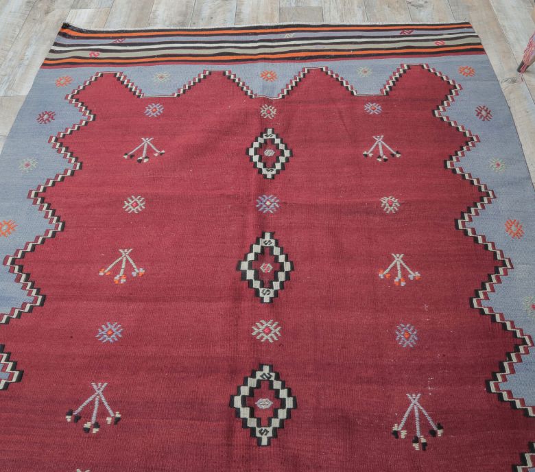 5x9 Vintage Balikesir Kilim Handmade Rug