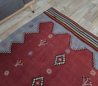 5x9 Vintage Balikesir Kilim Handmade Rug - Thumbnail