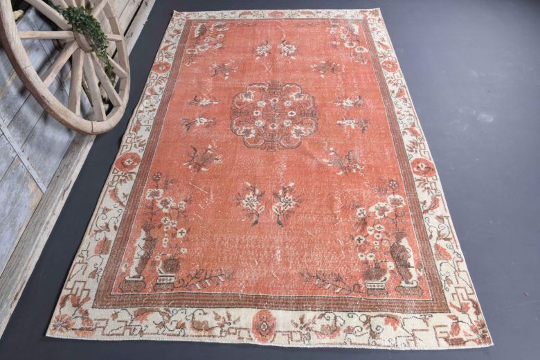 6x10 Handmade Vintage Area Rug