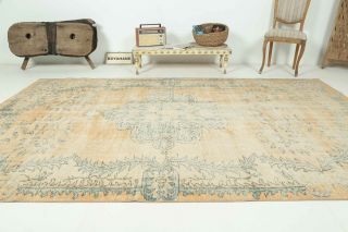 6 'x 10' Antique Washed Anatolian Oriental Area Rug from 1950s - Thumbnail