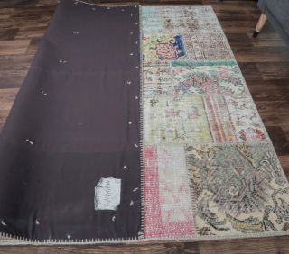 5x6 Vintage Distressed Patchwork Area Rug - Thumbnail