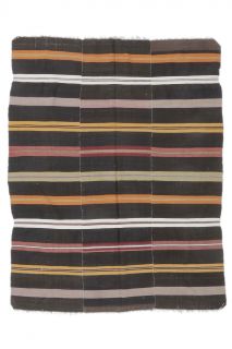 6x7 Vintage Handmade Striped Area Rug - Thumbnail