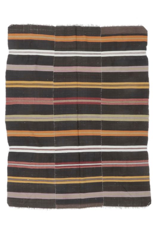 6x7 Vintage Handmade Striped Area Rug