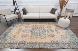 6x9 Handmade Vintage Large Area Rug - Thumbnail