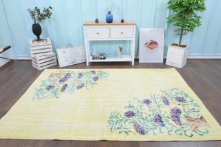 6x9 Handmade Vintage Area Oushak Rug - Thumbnail