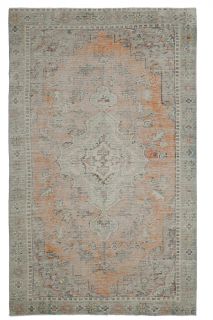 6x9 Handmade Antique Area Anatolian Rug - Thumbnail