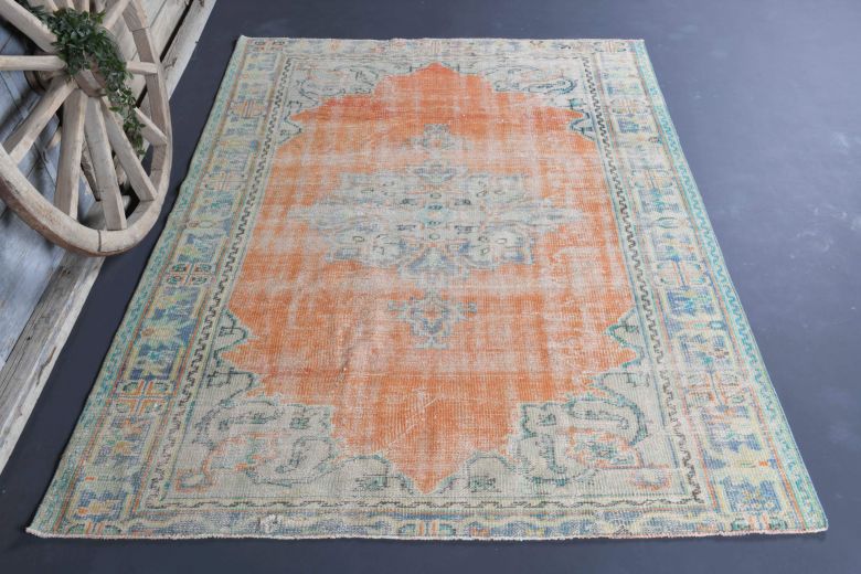 6x9 Handmade Antique Area Anatolian Rug