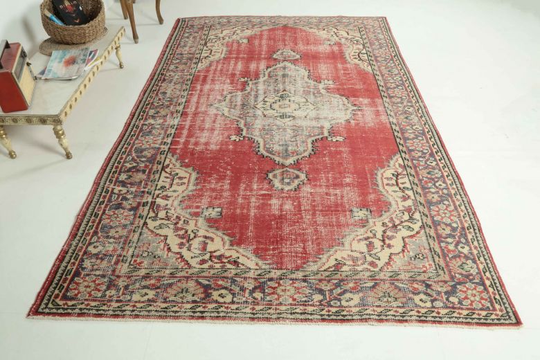 Vintage Red Anatolian Area Rug