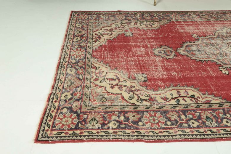 Vintage Red Anatolian Area Rug