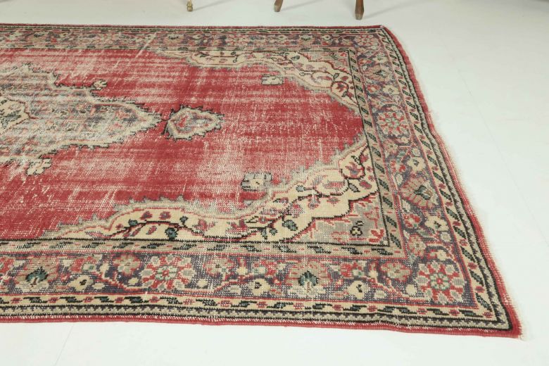 Vintage Red Anatolian Area Rug
