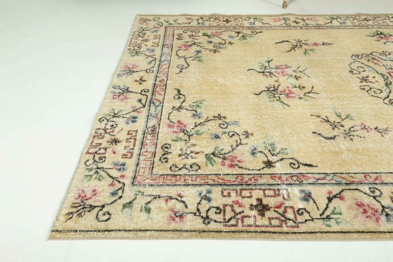 Vintage Beige Area Anatolian Rug