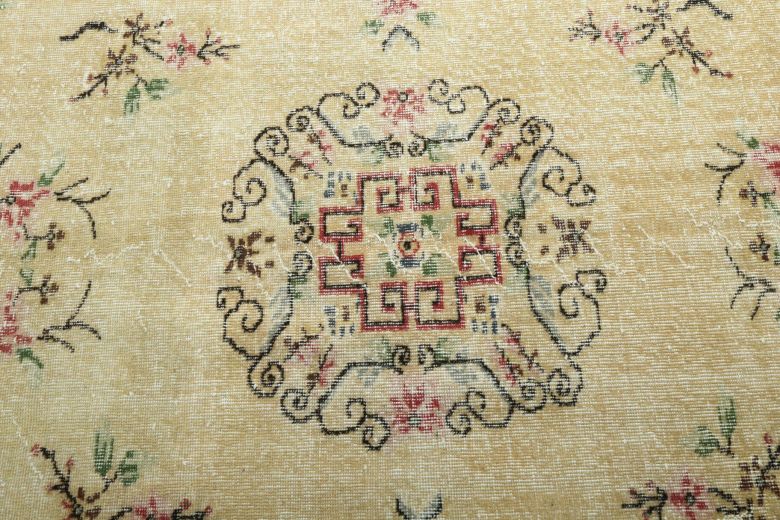 Vintage Beige Area Anatolian Rug