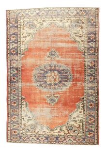 Vintage Red Area Anatolian Rug - Thumbnail