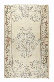 Vintage Beige Anatolian Area Rug - Thumbnail