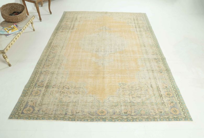Vintage Orange Anatolian Area Rug