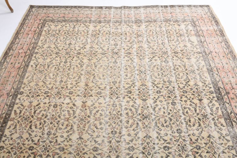 Vintage Large Floral Area Rug