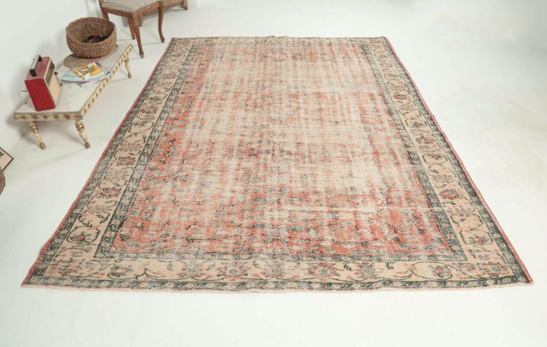 Vintage Floral Anatolian Area Rug